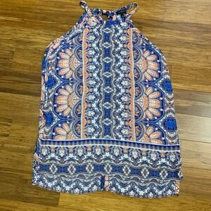 The Limited Halter Top Womens Size Small Paisley Print Sleeveless Blouse Blue‎